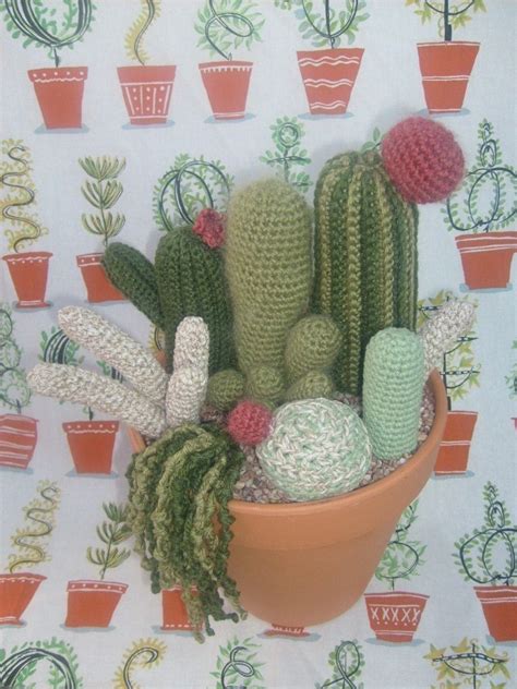 PATTERN Large Crocheted Cactus Garden With 7 Different