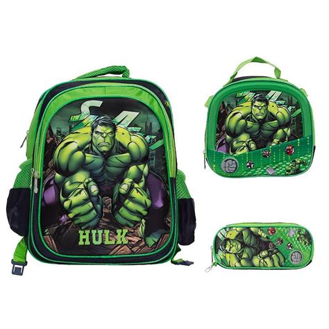 Kit Mochila Infantil Menino Hulk Costa Lancheira Estojo Usa Magazine