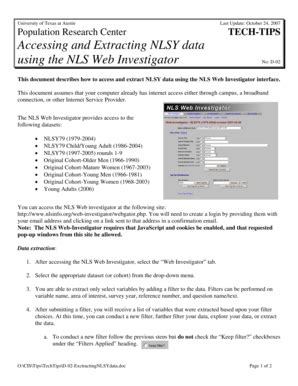 Fillable Online Utexas Tech Tips Accessing And Extracting Nlsy Data