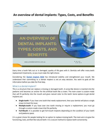 An Overview Of Dental Implants Types Costs And Benefits By United