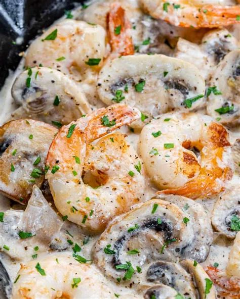 Garlic Shrimp In Creamy Mushroom Sauce Healthy Fitness Meals