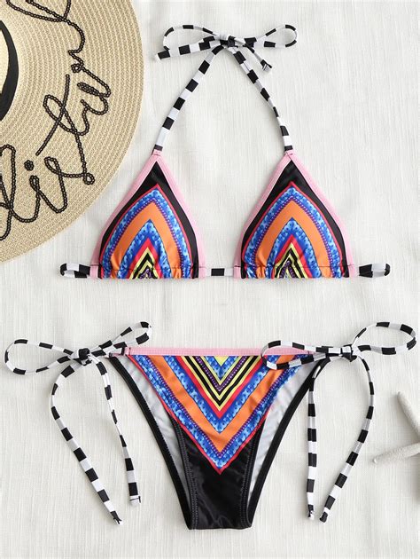 Sexy Micro Bikini Women 2017 Swimwear Print String Bikini Set Low Waist