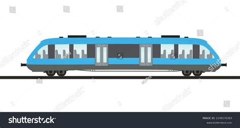 Blue Passenger Train Vector Illustration Stock Vector (Royalty Free ...