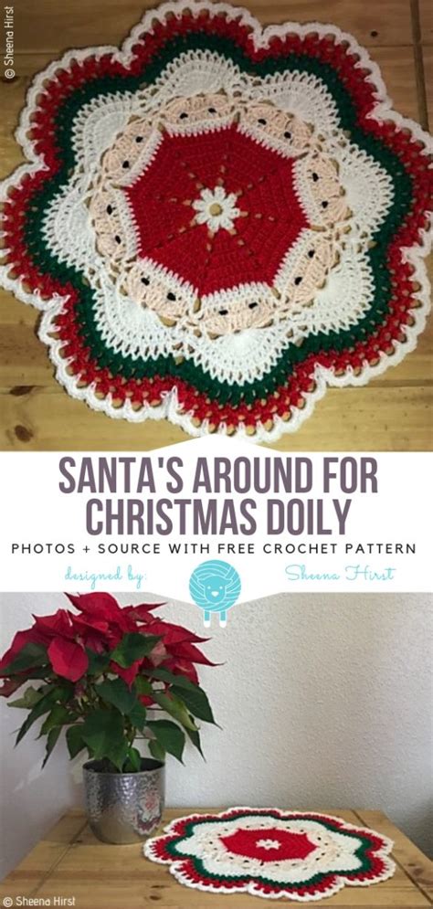 Santa S Around For Christmas Decorative Doily Free Crochet Pattern