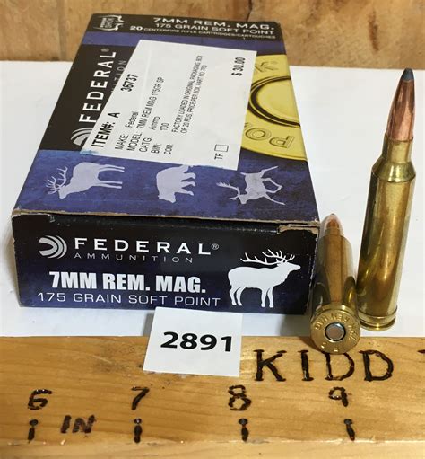 Ammo 20 X Federal 7mm Rem Mag 175 Gr