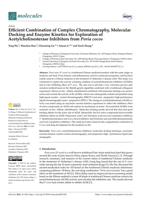 PDF Efficient Combination Of Complex Chromatography Molecular