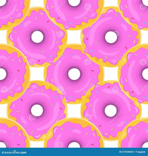 Donut Seamless Background Texture Pattern Cartoon Vector