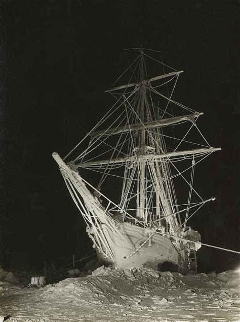 Shackleton's ship, the Endurance, trapped in the Antarctic ice. In near ...