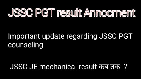 Jssc Pgt Result 2023 Ll Jssc Pgt Counseling Update Ll Jssc Pgt Result