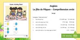 Feuille d activités Pâques Anglais LV FR Pâques Easter 16th April