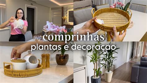 VLOG DIA de COMPRINHAS das plantinhas e algumas decoração para a casa