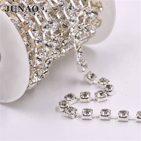 Ss12 Clear Glass Rhinestone Cup Claw Chain Trim Sewing On Strass