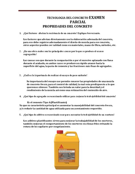 Examen Final- Tecnologia DEL Concreto- Isaac Guerrero - TECNOLOGIA DEL