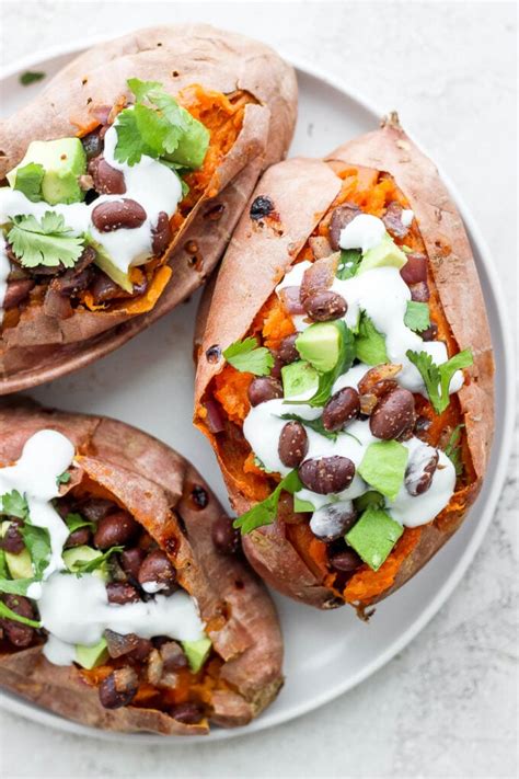 Black Bean Stuffed Sweet Potatoes Food With Feeling