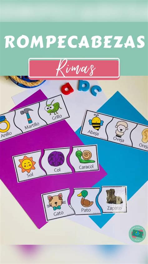 Spanish Rhyming Puzzles Actividades De Rimas Palabras Que Riman