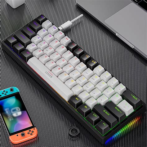 Backlight 61 Keys Gaming Keyboard 60 Percent Mechanical Keyboard With ...