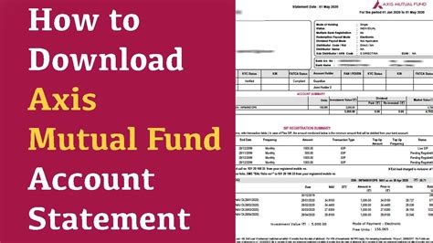 Axis Mutual Fund Account Statement Download Process Youtube