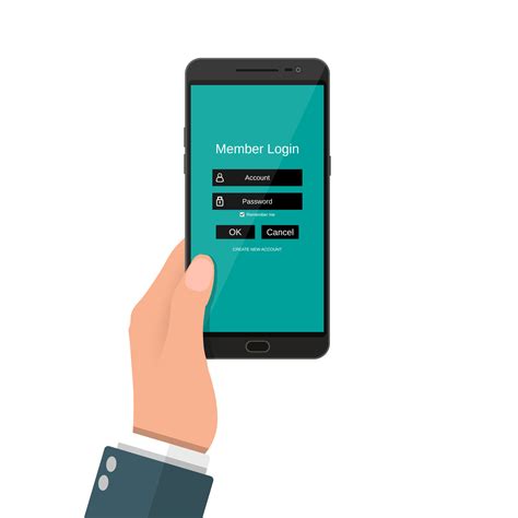 sign  page  account managment  smartphone screen secure log