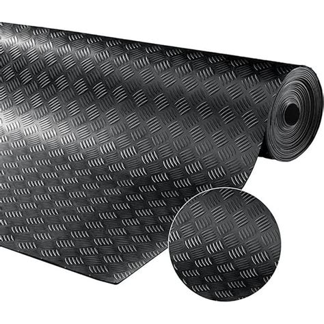 Tonchean 165ft X 33ft Heavy Duty Garage Floor Mat Rolls 5 Bar Rubber Matting Anti Slip Garage