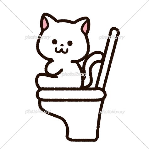 トイレに座る猫のキャラクター イラスト素材 6951367 フォトライブラリー Photolibrary