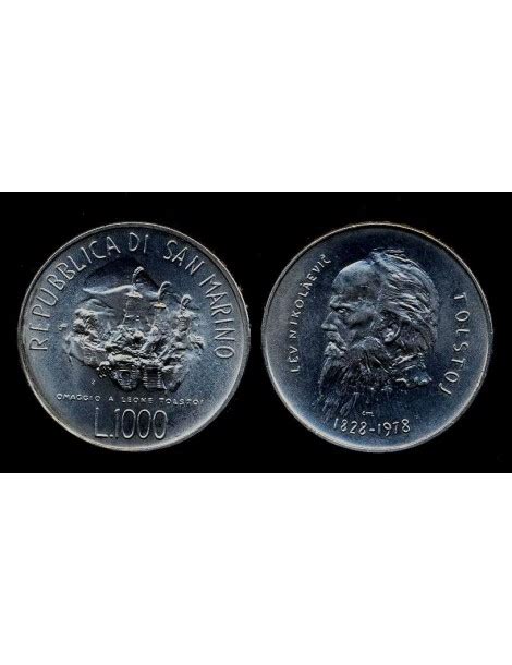 SAN MARINO 1000 Lire 1978 Tolstoj AG