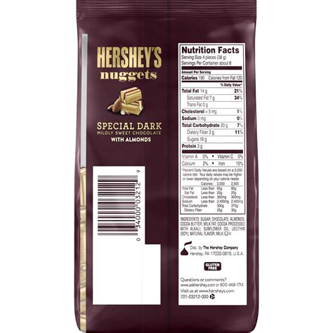 Hershey S Nuggets Dark Chocolate With Almonds 10 56 Oz Shipt