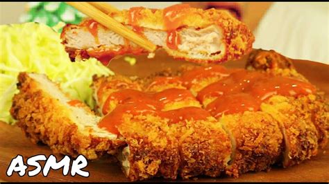 Asmr Tonkatsu Japanese Food Fried Crispy Pork Cutlet Crunchy Eating