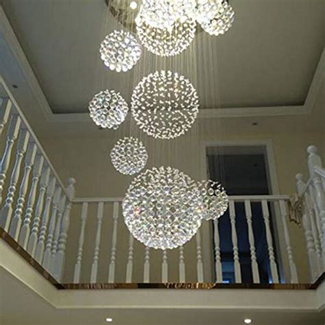 Moooni Modern Luxury Raindrop Crystal Chandelier Large Spiral Sphere