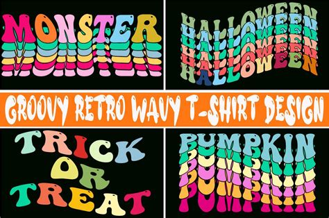 Halloween Groovy T Shirt Design Bundle Graphic By Emuchy1999 · Creative