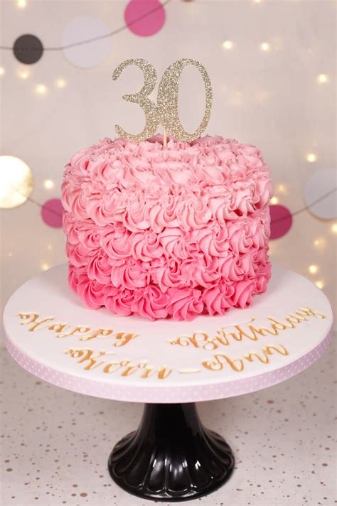 Pink Ombré 30th Birthday Cake Cakey Goodness