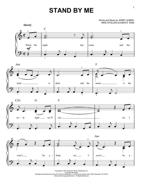 Stand By Me Von Ben E King Noten Zum Klavier Leicht Bei Sheet Music