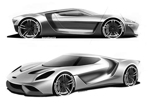 2016 Ford GT Design Sketch Renders by Colin Bonathan - Car Body Design