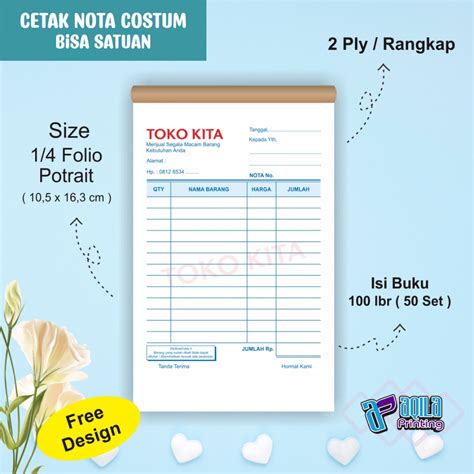 Jual Cetak Nota Bon Faktur Surat Jalan Surat Pesanan Obat Custom