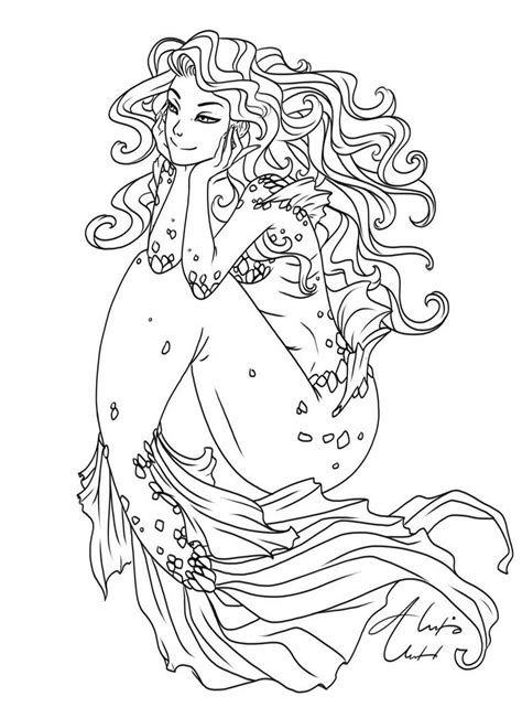 Mermaid Drawing Outline at GetDrawings | Free download