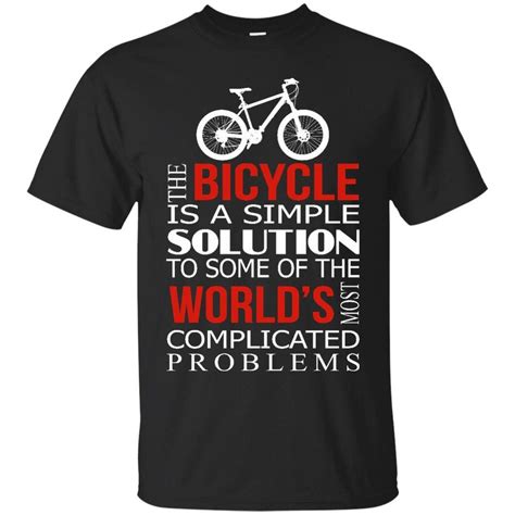 The Bicycle Is A Simple Solution Cycling T Shirt Cycling T Shirts