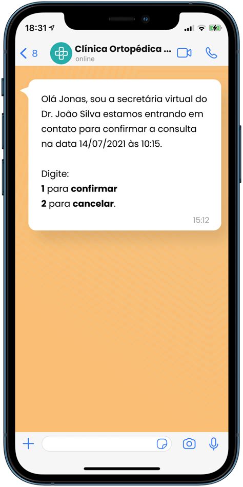 Confirmação de consulta pelo WhatsApp ferramenta utilizada para