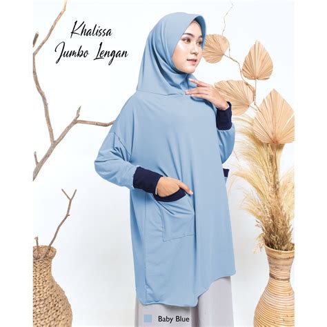 Jual Jilbab Hijab Kerudung Khimar Jumbo Syari Lengan Jersey Premium