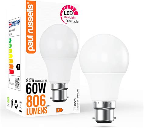 Paul Russells Led Gls Dimmable Bayonet Light Bulbs W Lumens