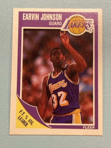 1989 90 NBA Fleer Magic Johnson 77 Base Lakers HOF EBay