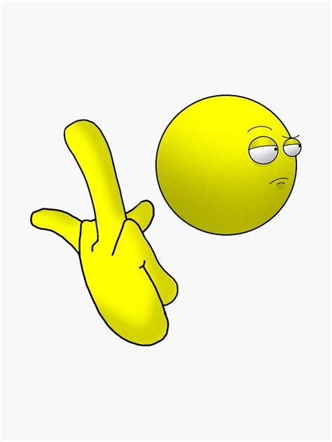 Middle Finger Emoji Sticker By Designs U Redbubble