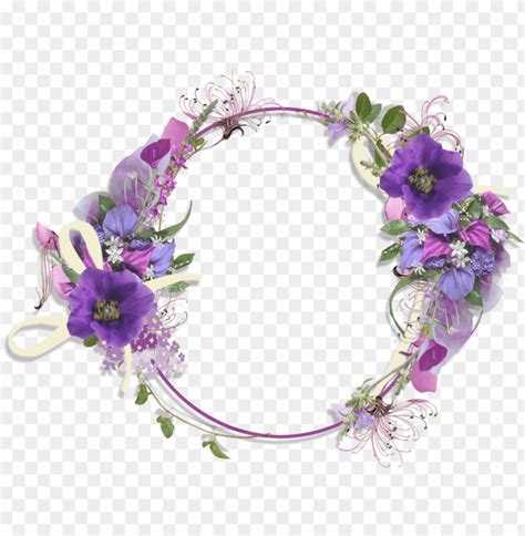 Purple Flower Borders And Frames Png Image With Transparent Background