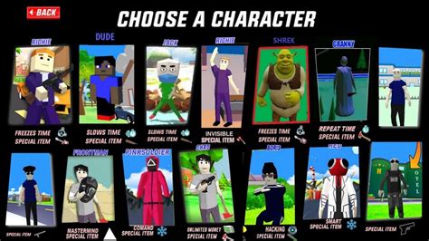 All Skin In Dude Theft Wars Choose All Characters In Dude Theft Wars