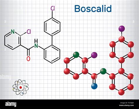 Boscalid Molek L Strukturelle Chemische Formel Und Molek L Modell