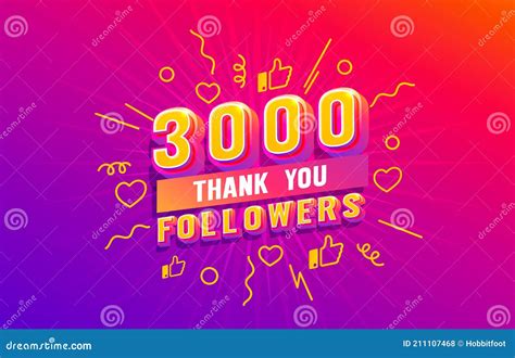 Followers Vector Greeting Social Card Thank You Followers