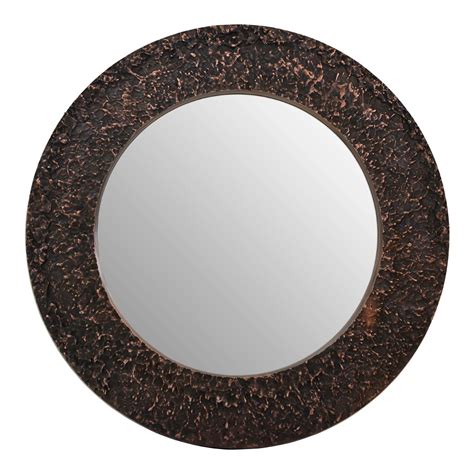 Reflective Textured Copper Finish Wall Mirror The Home Market