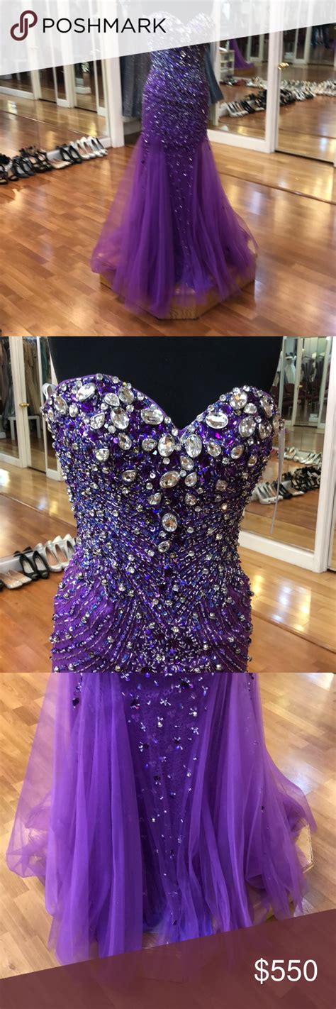 Purple Prom Dress With Rhinestones Sequins Boutique Purple Prom