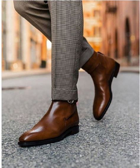 Men Handmade Brown Jodhpur Boots Men Brown Ankle Jodhpur Boots Mens Brown Boots Quality