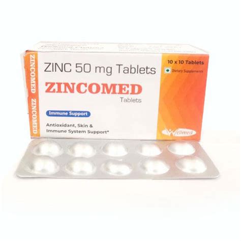 Zinc Sulphate 50 Mg 10 Tablets Api Generic Pharmacy