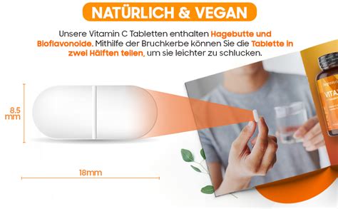 Vitamin C Mg Vegane Tabletten F R Monate Reines Vit C Pro