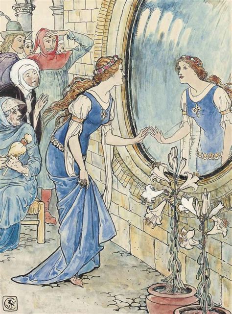 Walter Crane 18451915 The Mirror Illustration For Arthur Kellys The Rosebud And Other Tales